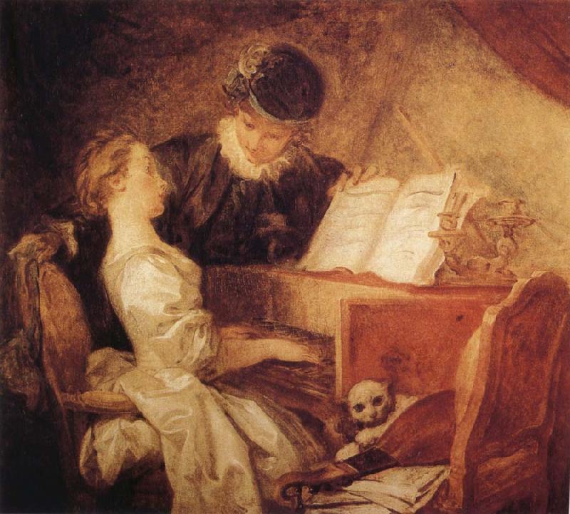 Jean Honore Fragonard The Music Lesson Sweden oil painting art